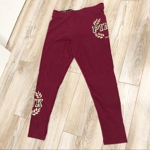 Pink Victoria’s Secret red pants gold sequin